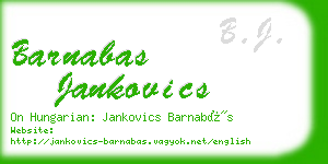 barnabas jankovics business card
